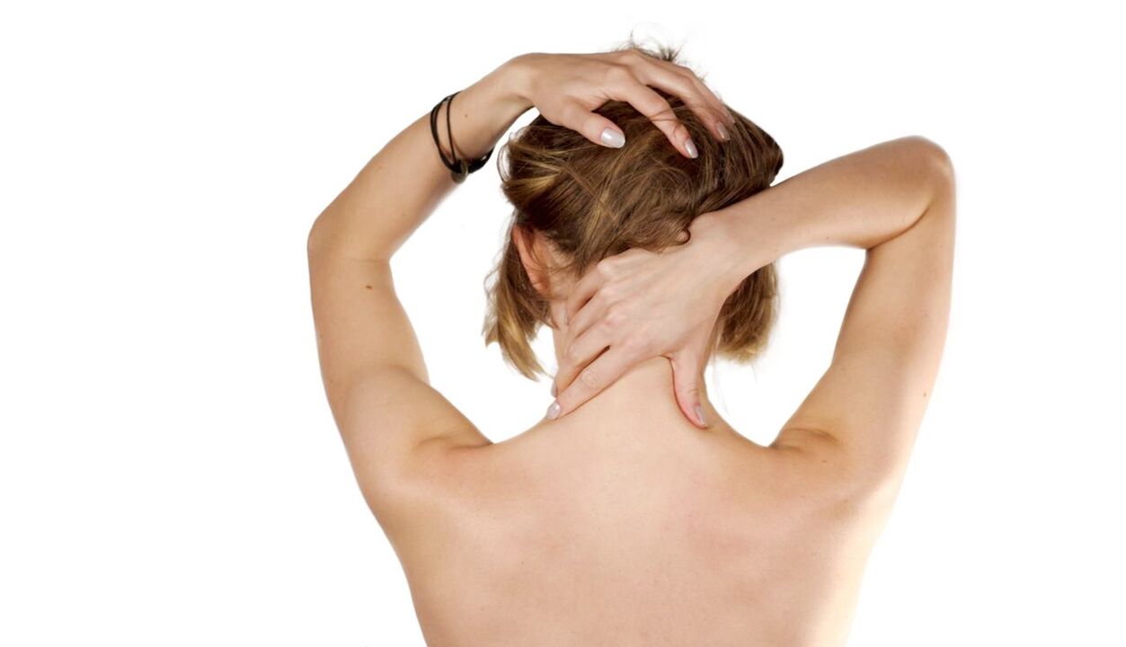 Self-massage of the neck to treat osteochondrosis
