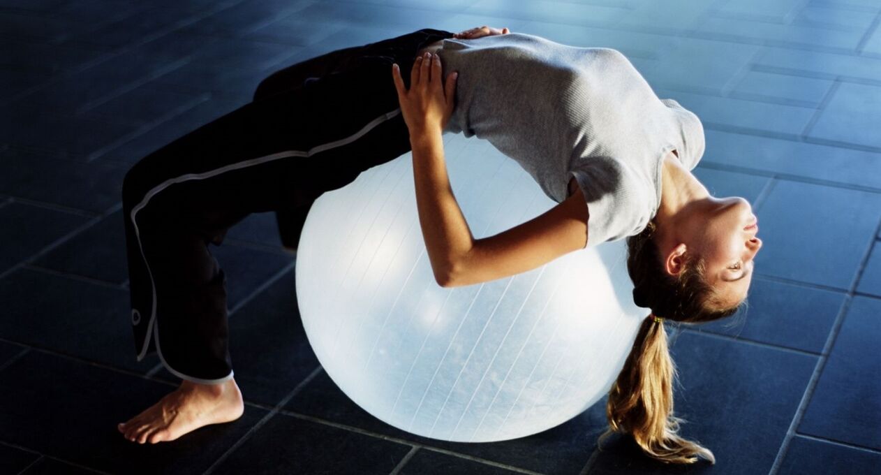Exercise ball training to treat osteochondrosis