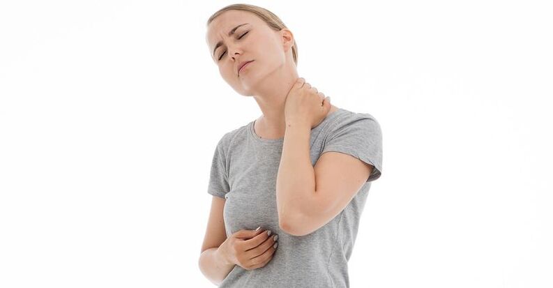 This girl has a pain in her neck